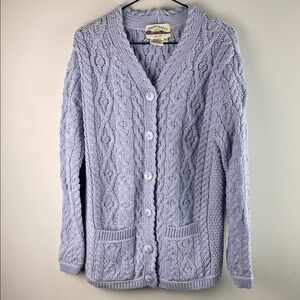 Aran Crafts Cable Knit Cardigan Size M